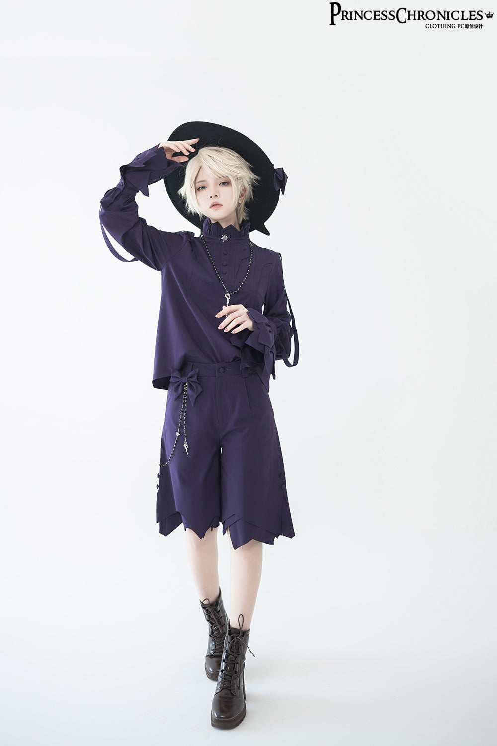 Princess Chronicles~Ouji Lolita Purple Shirt and Shorts 2XL shirt 
