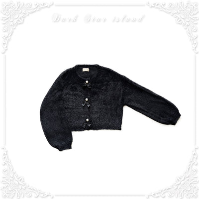 Dark Star Island~Little Fluffy~Winter Vintage Lolita Cardigan Warm Thick Sweater Black Free size 