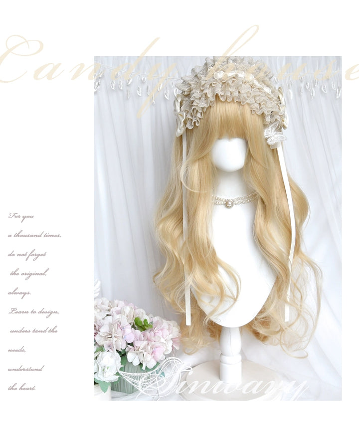 Sinwavy~Elegant Lolita Platinum Wig Long Curly Layered Wig   