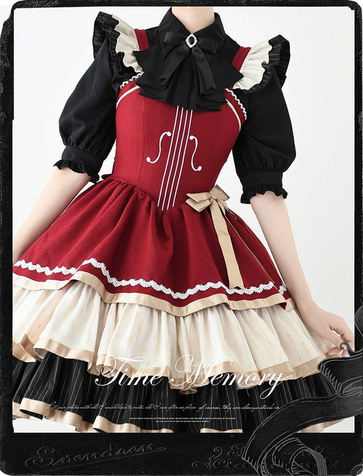 Time Memory~Earl Girl~Chiffon Classic Lolita Shirt with Mid-Length Mutton Sleeves