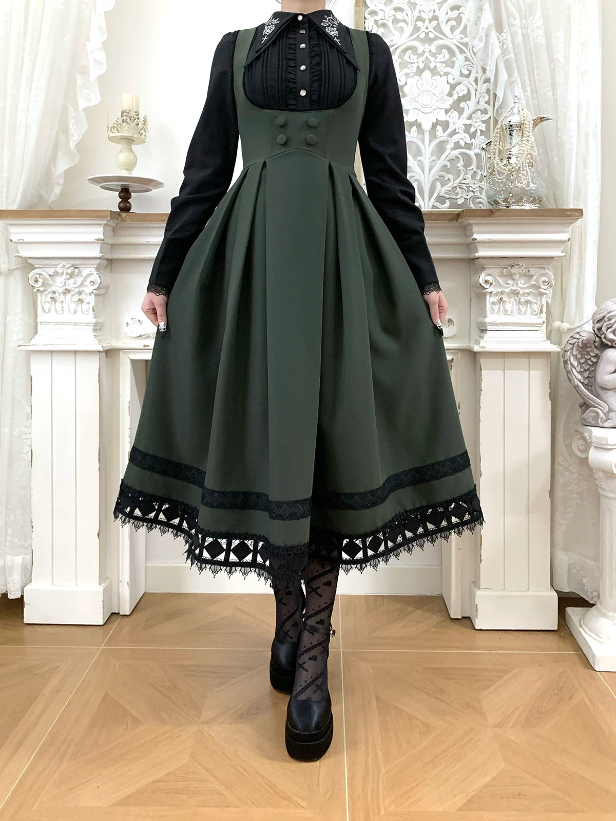 Serenade - Bust-Supporting Elegant Lolita JSK Dress, Three Length Styles