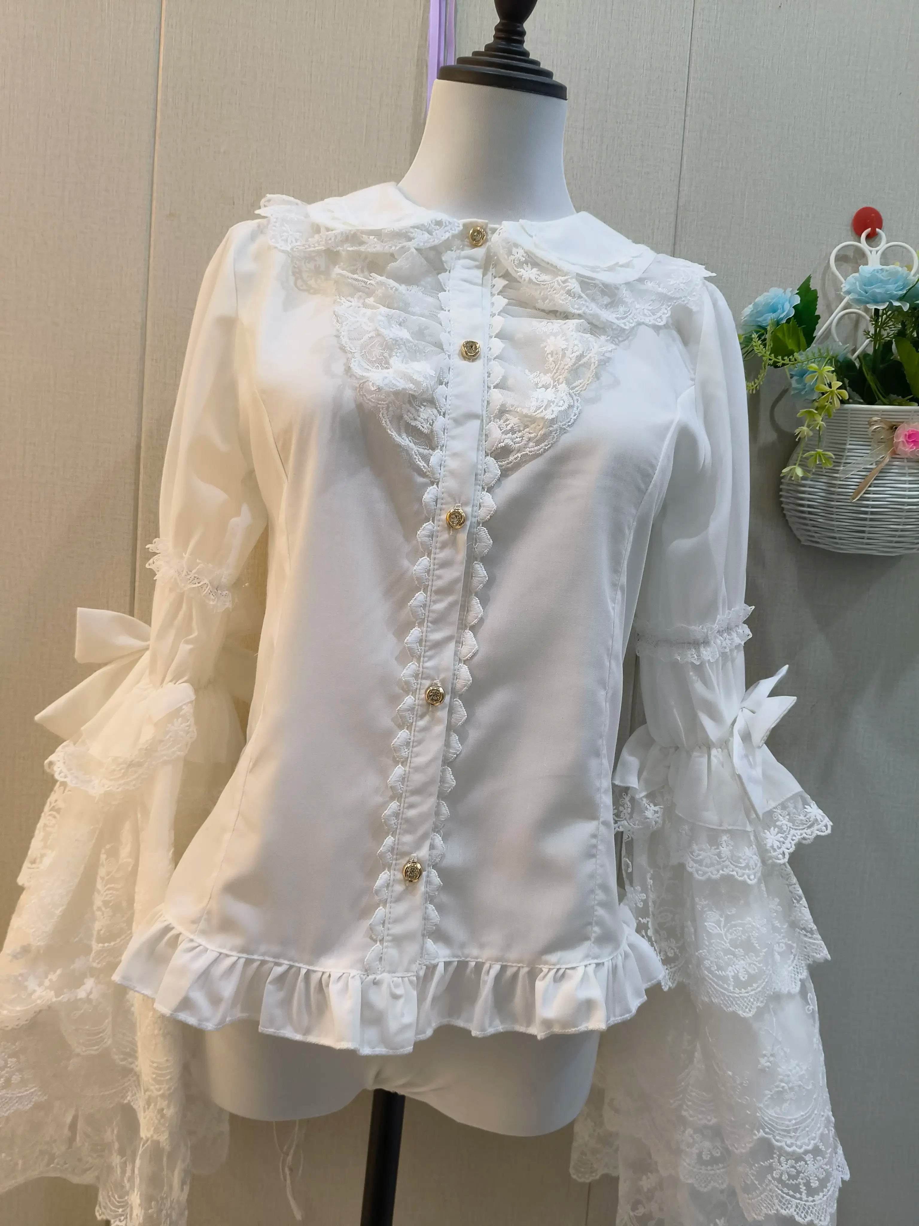 Hime Sleeve Sweet Lolita Shirt, Slim Fit 44616:817014
