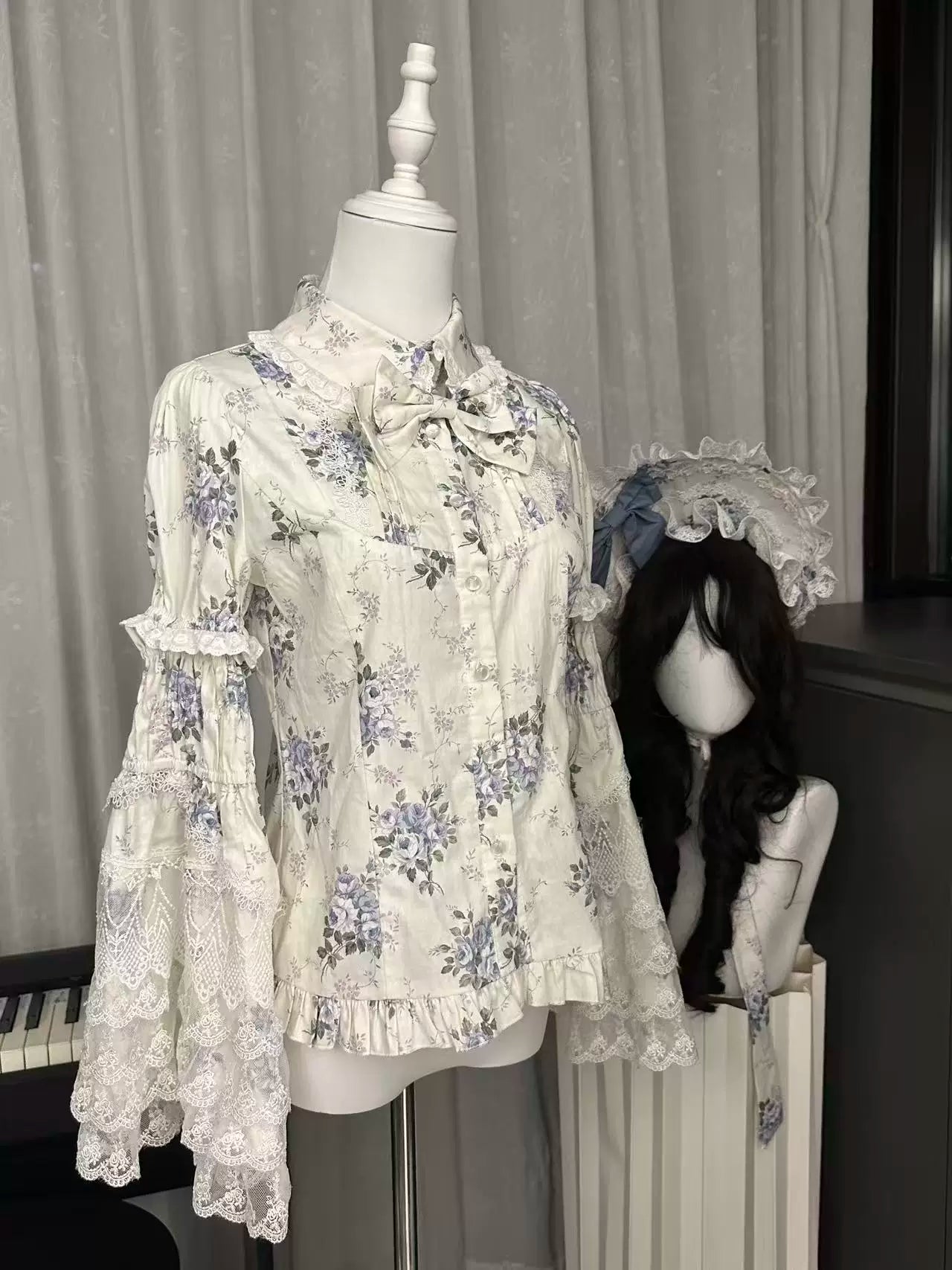 Falling Jacaranda Dream - Old School Lolita Jacaranda Printed JSK Dress 45732:859822