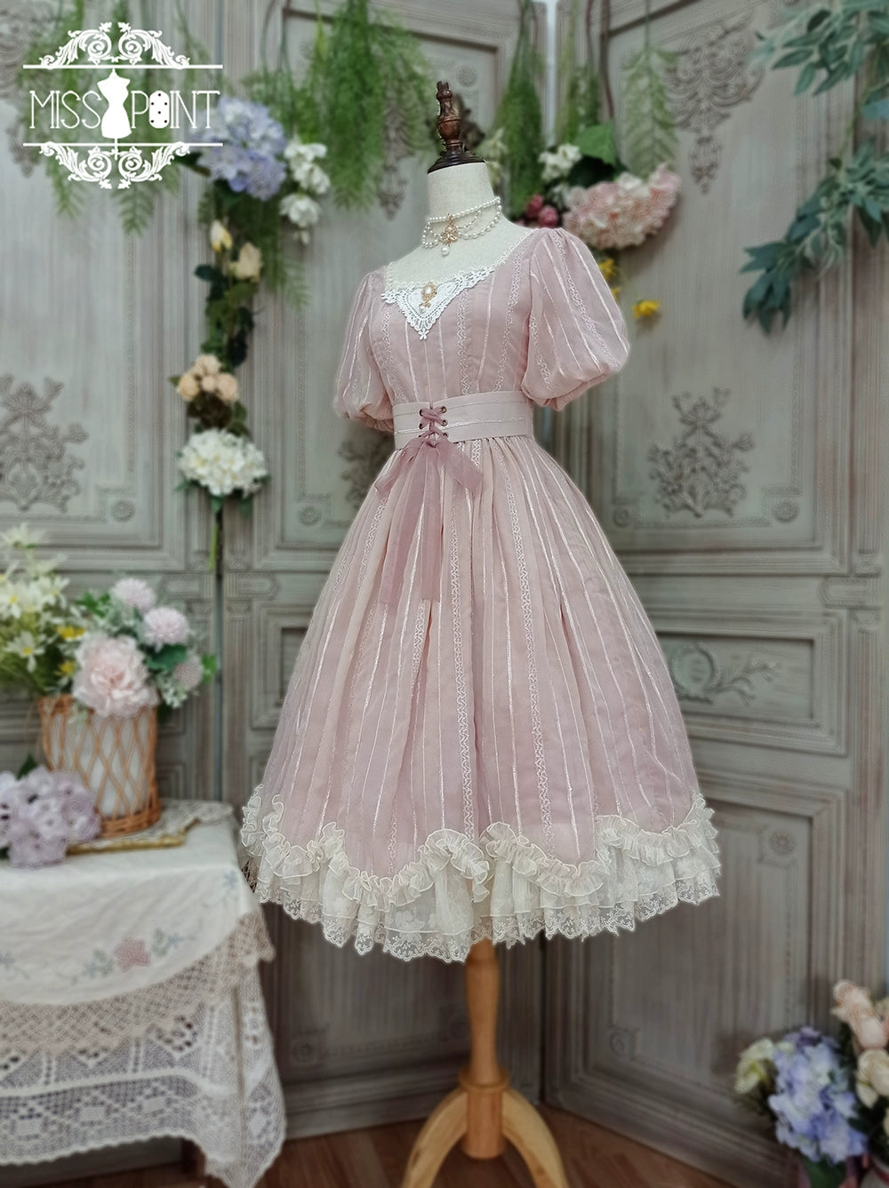 Miss Point - Tulip - Classic Lolita OP Dress Short Sleeve Dress Multicolors
