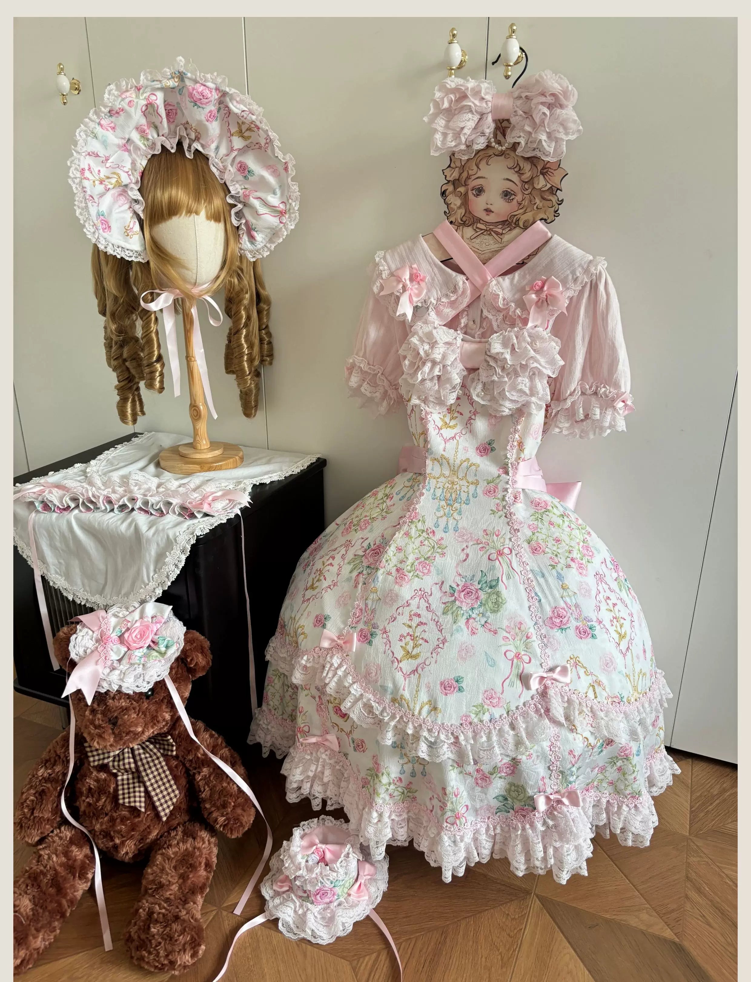 Old School Lolita Peter Pan Collar Blouse with Lace 45504:851213