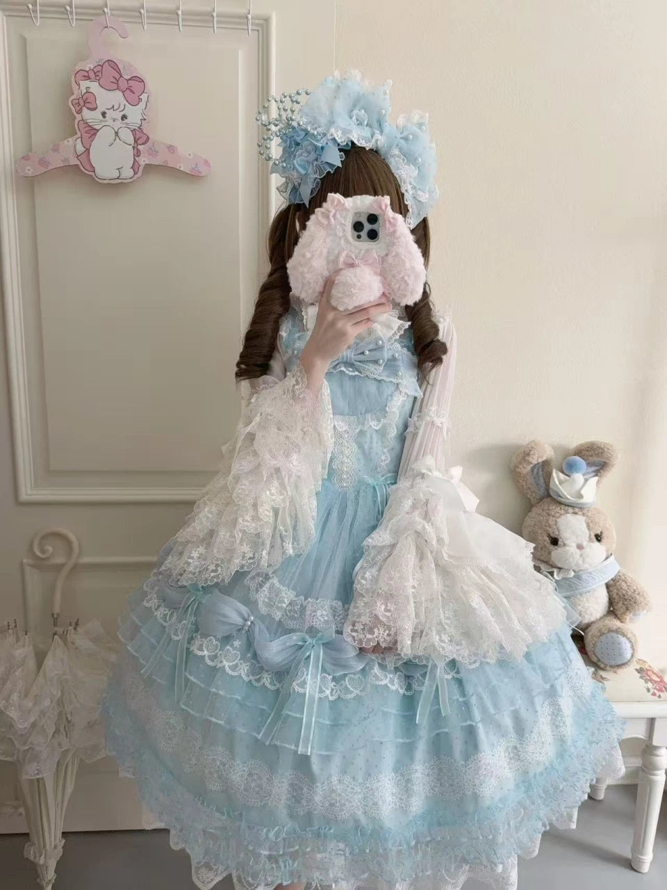 Sugar Knot - Sweet Lolita Chiffon JSK, Tiered Skirt, Doll-Like
