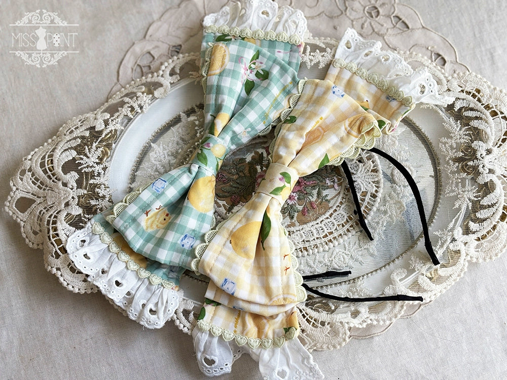 Miss Point~Lemon Chick~Country Lolita Accessories With Openwork Straw Hat 42983:760457