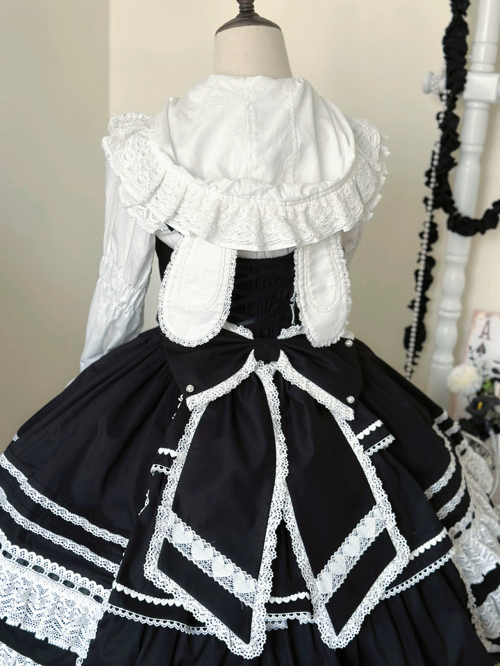 AerialCat~Layered Puffy~Old School Lolita JSK Cotton Vintage Cake Dress 41656:710264