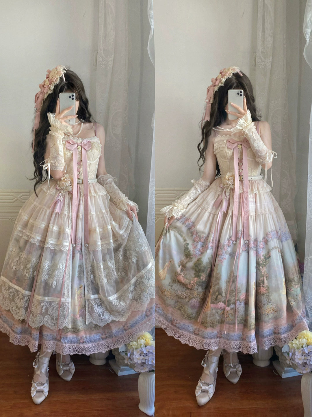 ZUOlanrichen~Romantic Rose~Classic Lolita Dress Set Printed JSK Skirt with Bodice 42157:729142