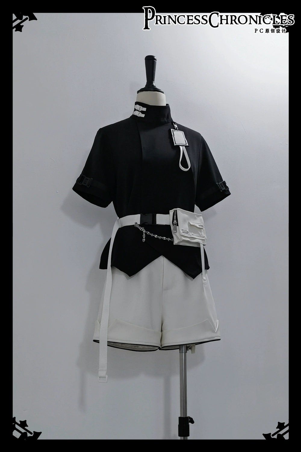 Princess Chronicles - White Cat - Futuristic Style Cool Lolita Pants Suit With Cat Ear Coat S Top (a pair of cuffs + accessories) - pre order