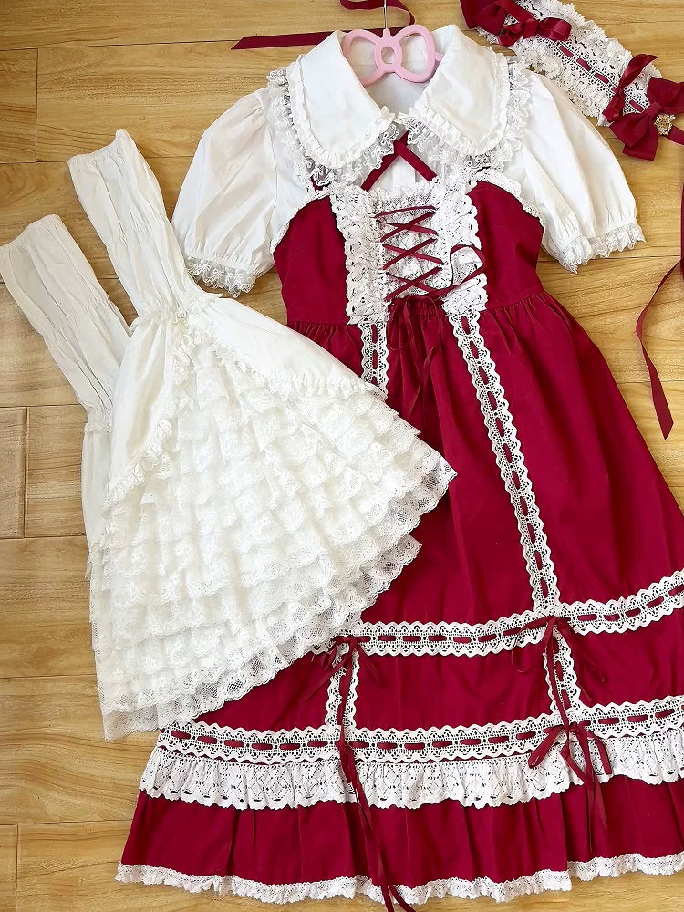 Sweet Lolita Cotton Shirt, Detachable Hime Sleeves