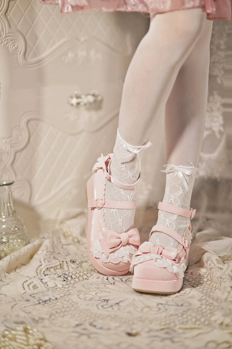Jiujiu Lolita - Milky Puff - Sweet Lolita Heels Shoes, Round Toe With Petite Wedge 43858:787866