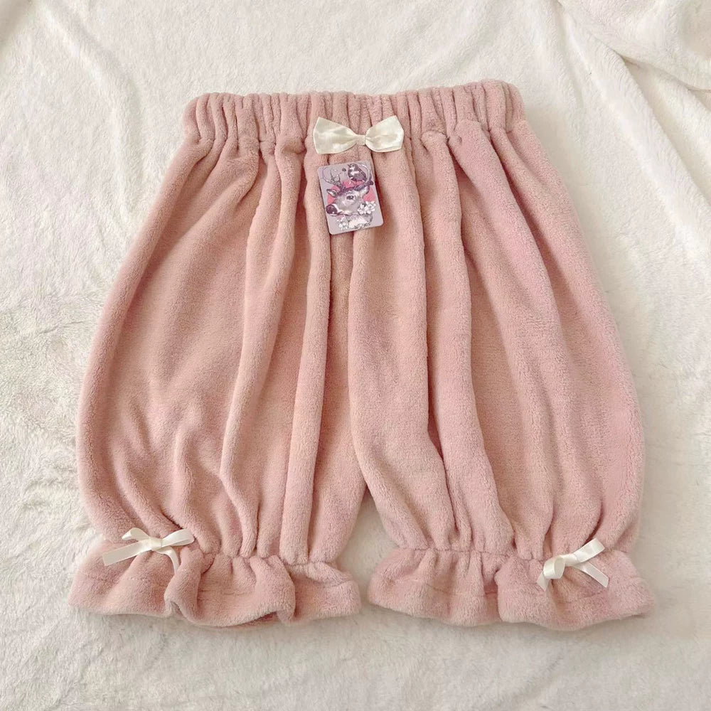Winter Kawaii Lolita Plush Bloomers, Fleece-lined 46083:874244