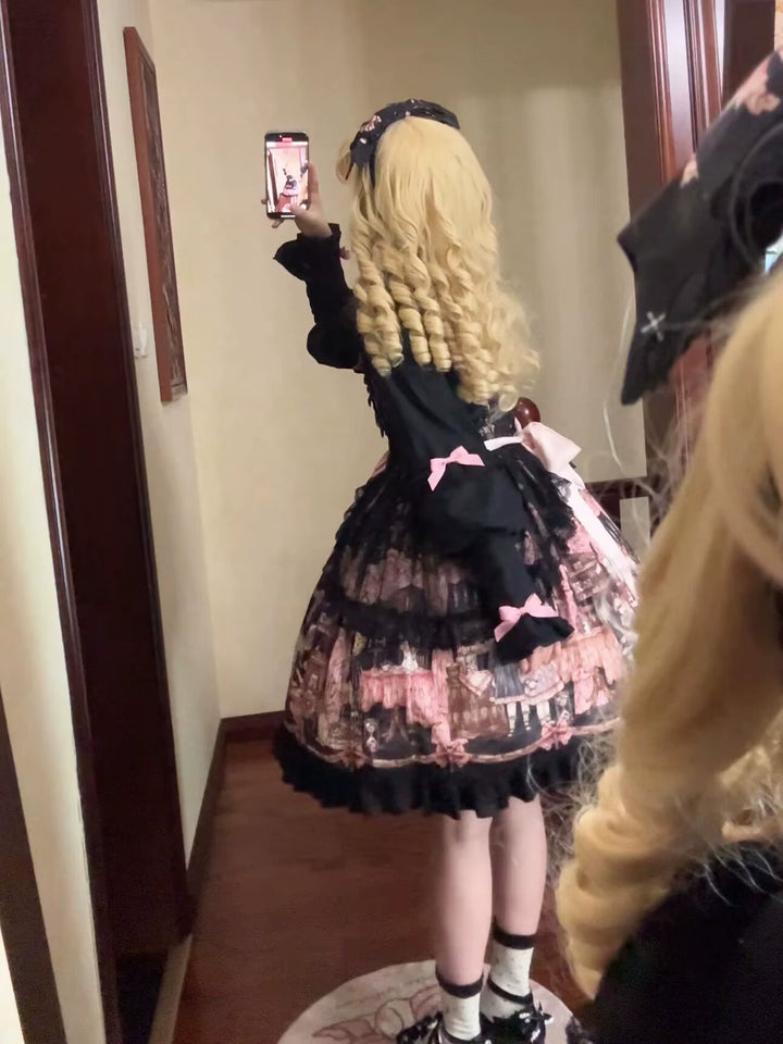 Uncle Wall Original~Missing Lamb Case~Gothic Lolita Dress Set with Sheep Prints 42971:760825