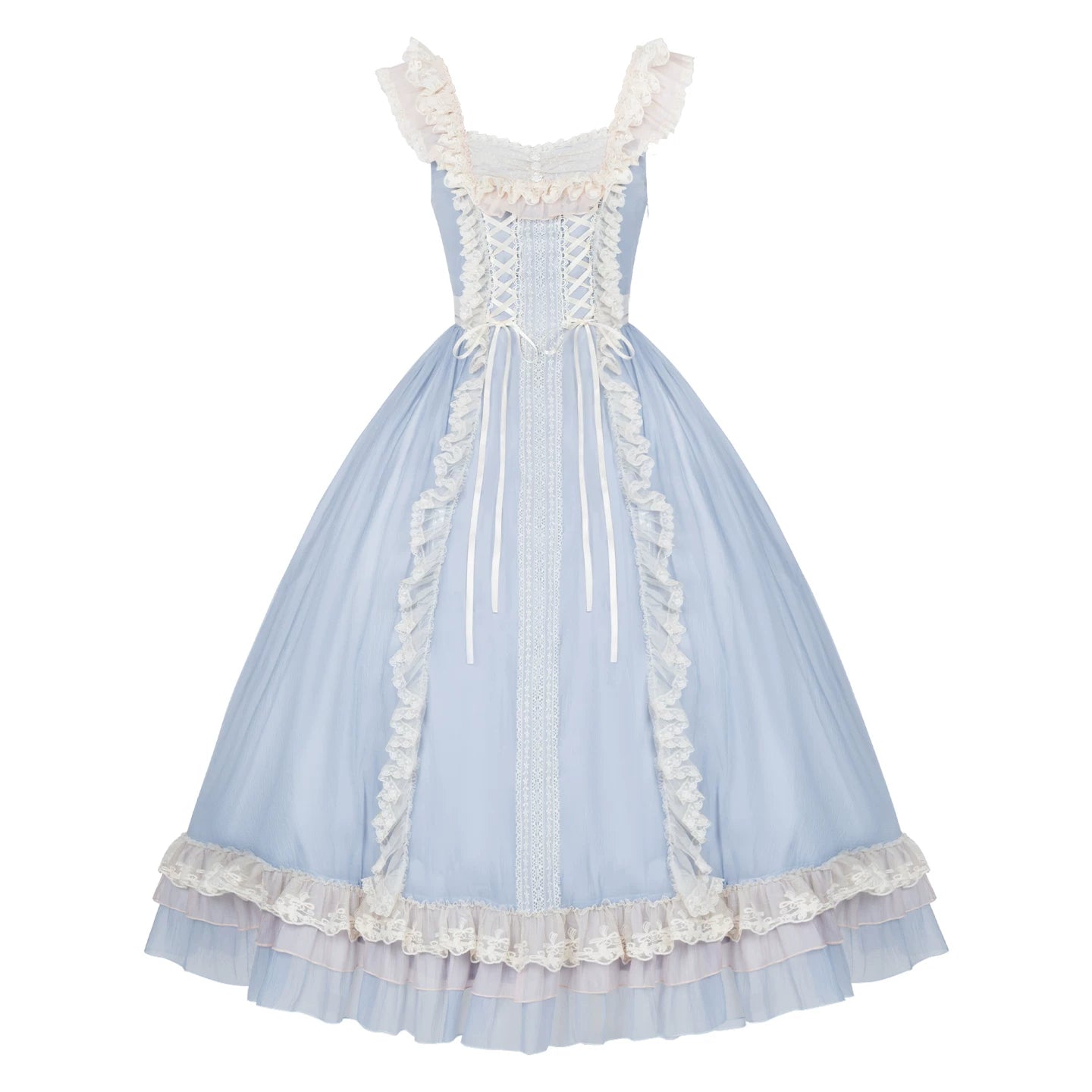 Island Diary - Classic Lolita Flutter Sleeve JSK Dress, Ruffled Lace (L M S) 45533:855170