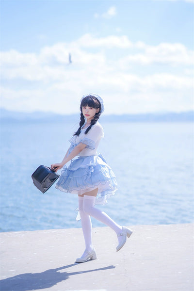 (BFM)Dear Dolls~Kawaii Lolita Shirt JK Sailor Half Skirt   