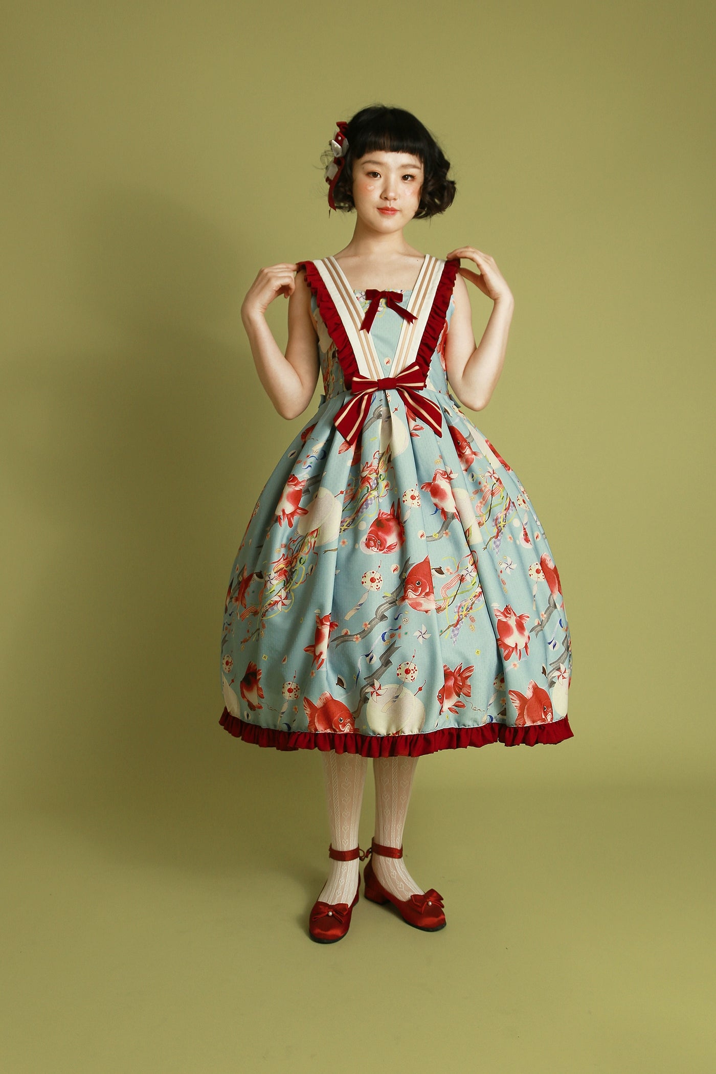 (BFM)Southern Cross~Fishball Type 2 Fly Sleeve JSK Print Lolita Dress   