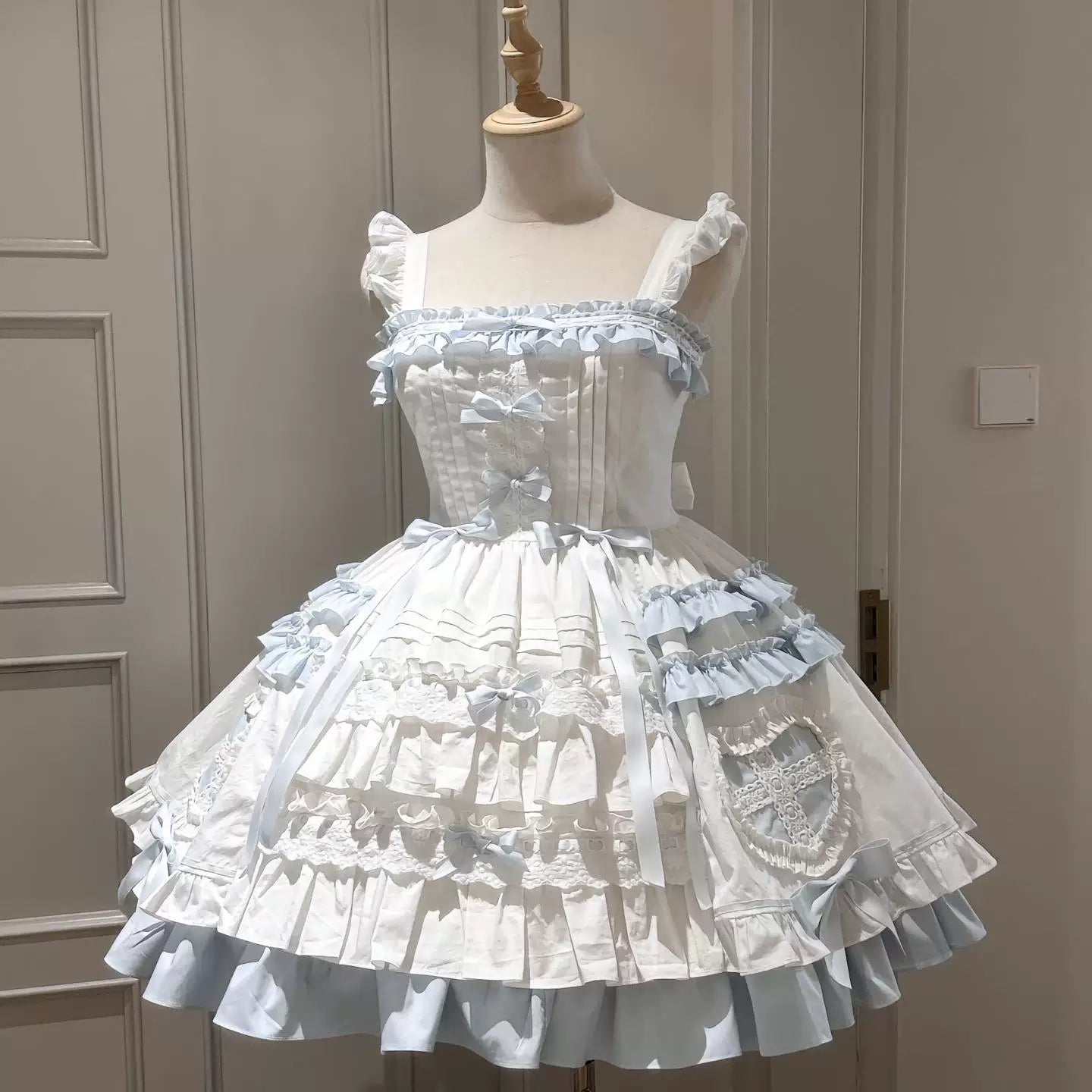 Showcase Doll - Doll-Like Sweet Lolita JSK Dress, Flounce Hem Cape 44446:808580