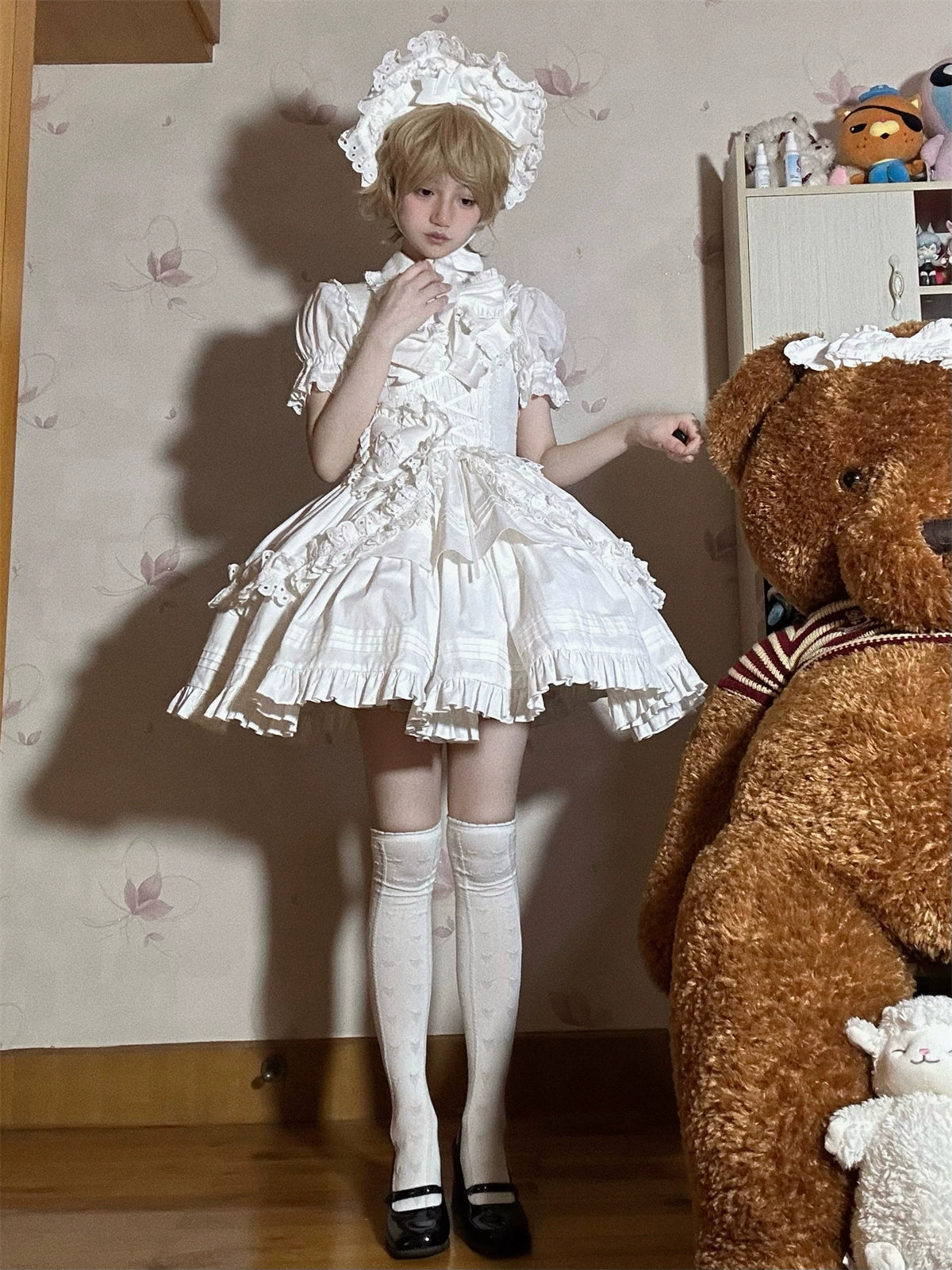 Dark Star Island - Halloween Gothic Lolita JSK Short Lolita Jumper Dress S Pure white