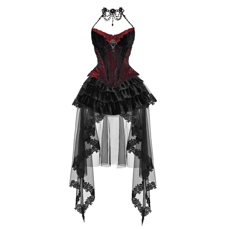 Blood Supply - Duchess - Velvet Gothic Lolita Dress, Corset & Skirt (L M S XL) 34620:464076