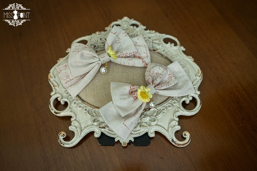 (Buyforme)Miss Point~ Forest Lolita Small Straw Hat Clip KC Accessory pair clips-sketch color