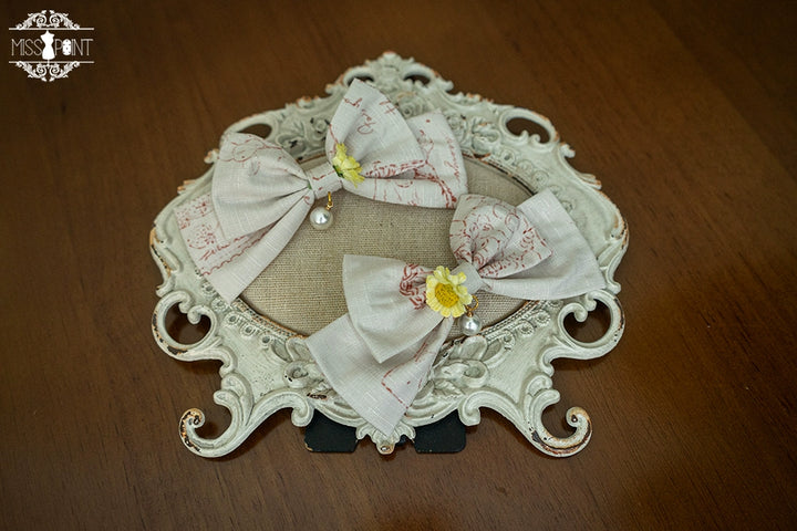 (Buyforme)Miss Point~ Forest Lolita Small Straw Hat Clip KC Accessory pair clips-sketch color