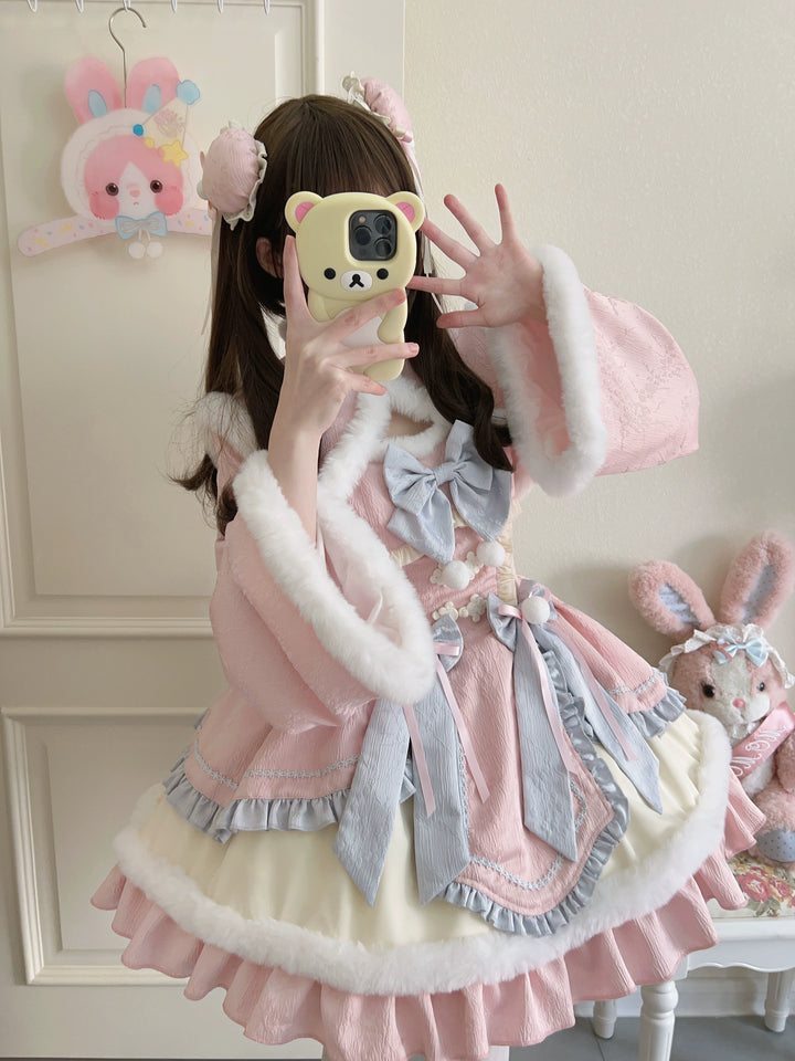 Sugar Girl~Taomian Meiyi~Winter Qi Lolita JSK Suit New Year Lolita Dress