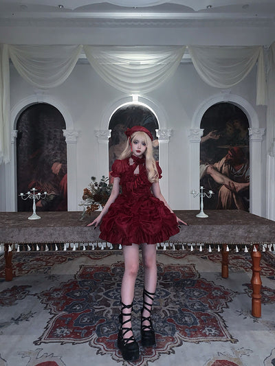 Alice Girl~Knitting Heart~Lolita Jumper Dress Luxury Ballet Full dress   