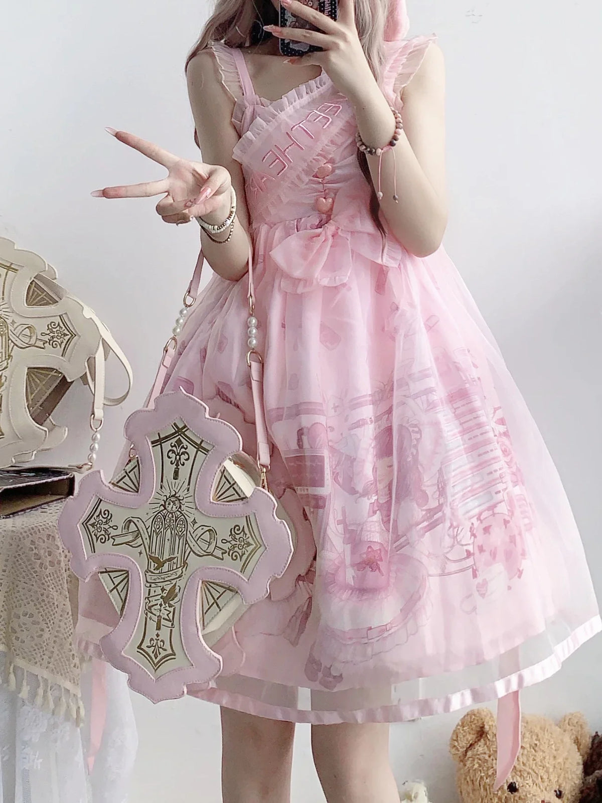 Gothic Lolita Bag, Two Detachable Shoulder Straps 45980:870145