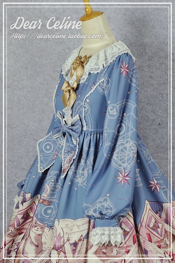 (BFM)Dear Celine~Cat Professor's Magic Class~Daily Lolita OP Dress Long Sleeve Dress   