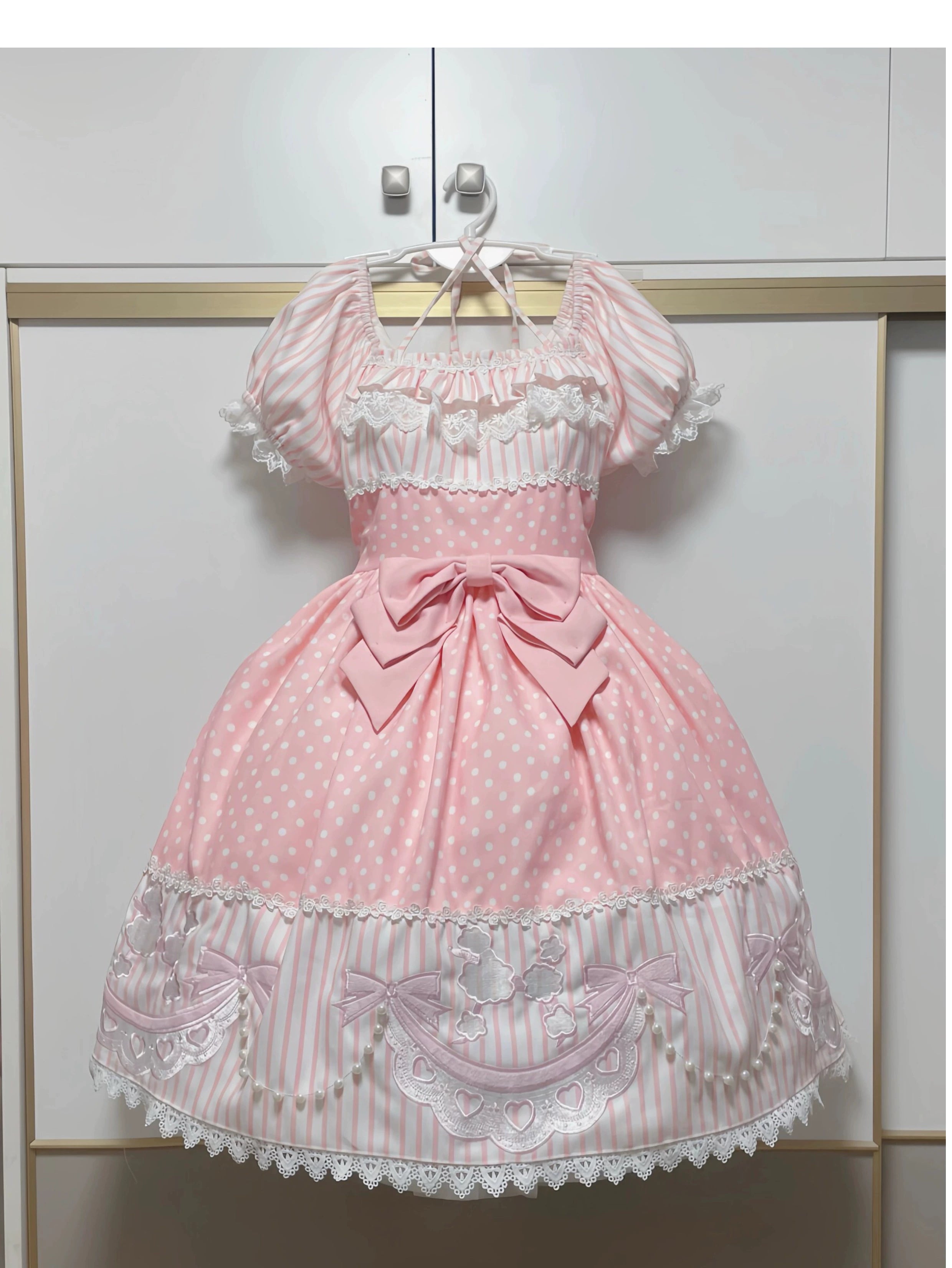 Infanta - Poodle - Polka Dot Old-school Lolita Dress, Poodle Embroidery (2XL L M S XL) 44354:804716