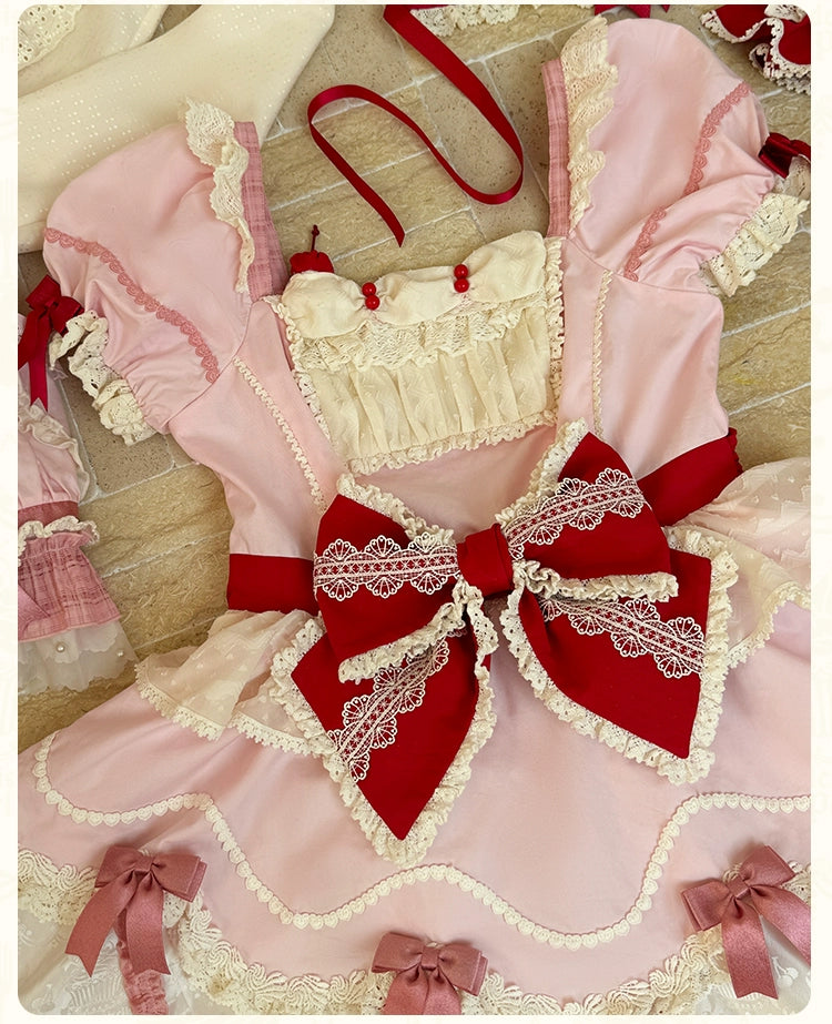 Mademoiselle Pearl~Cup Cake~Sweet Lolita OP Dress Kawaii Lolita JSK SK   