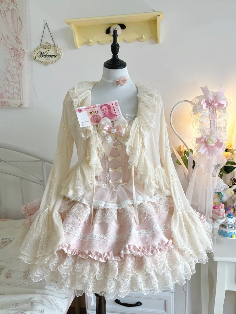 Mist Cardigan - Lightweight Sweet Lolita Bolero, Ruffle Details 44496:810969