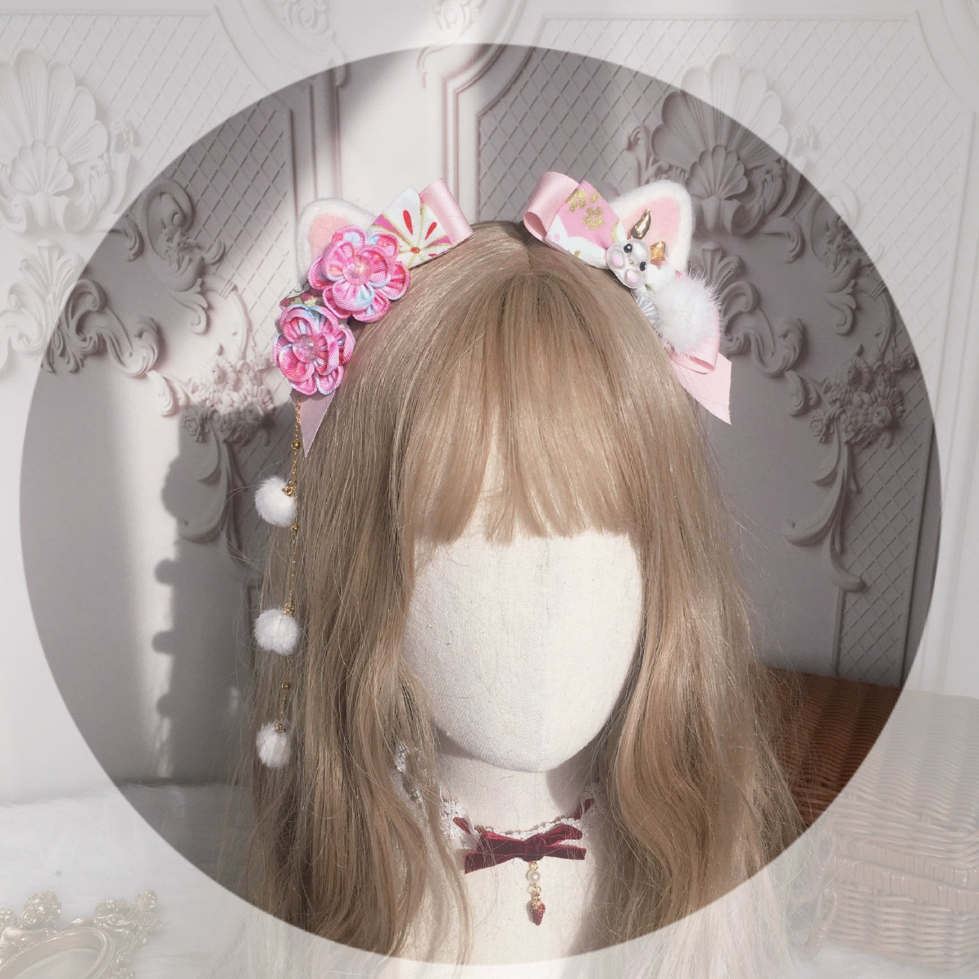 (Buyforme)Chestnut Lolita~Lolita Cat Ears Hair Clips for Daily Hanfu pink cat ears hairclip (1 pair)  