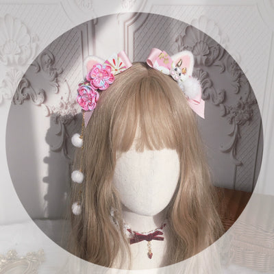 (Buyforme)Chestnut Lolita~Lolita Cat Ears Hair Clips for Daily Hanfu pink cat ears hairclip (1 pair)  