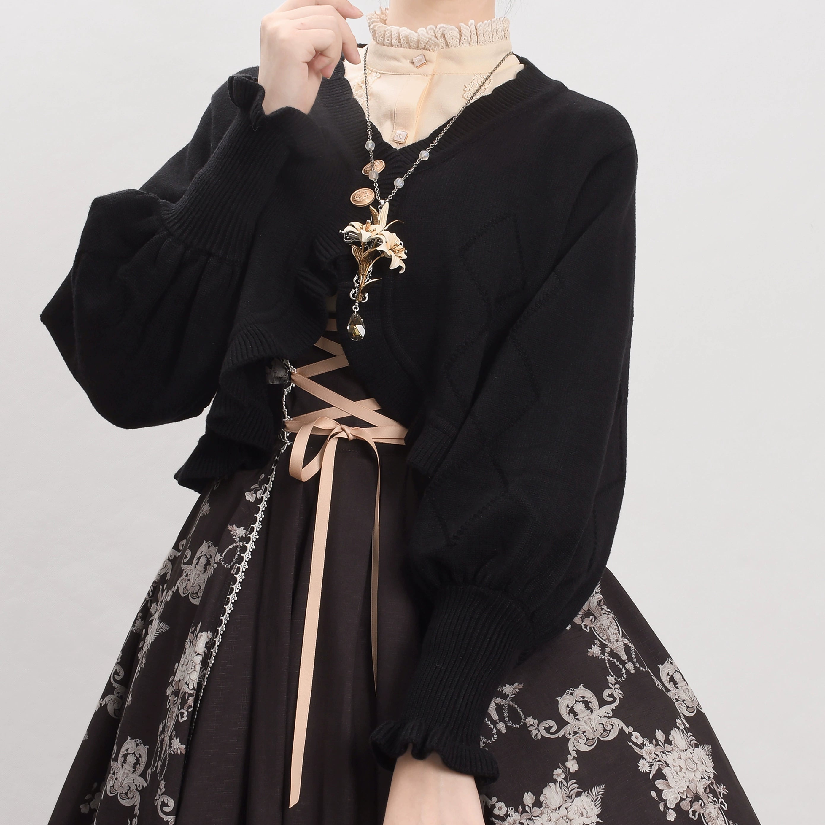 MIST - Cookie - Vintage Lolita Cardigan Short Sweater Multicolors