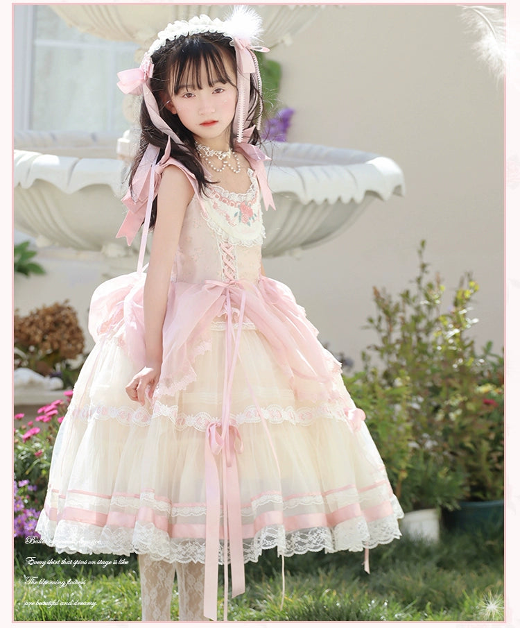 Mademoiselle Pearl~Silk Ballet~Kid Lolita JSK Dress Flower Wedding Lolita Dress