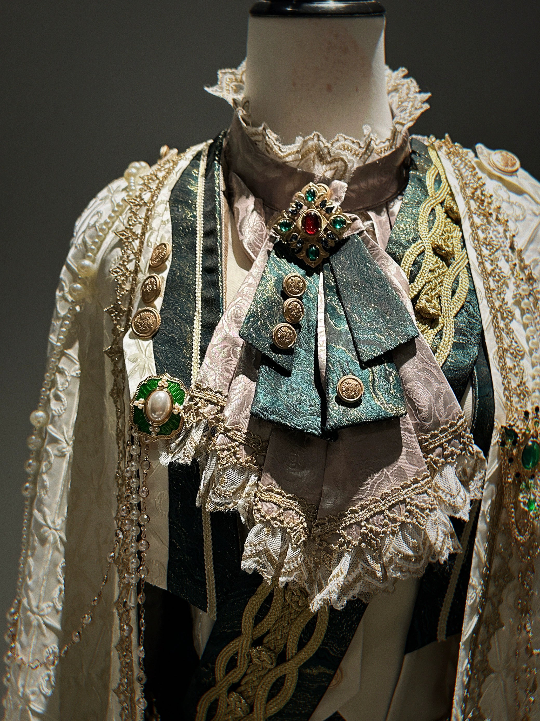 Narsesus - Ouji Lolita Pants Suit Retro European Prince Cape Shirt Vest