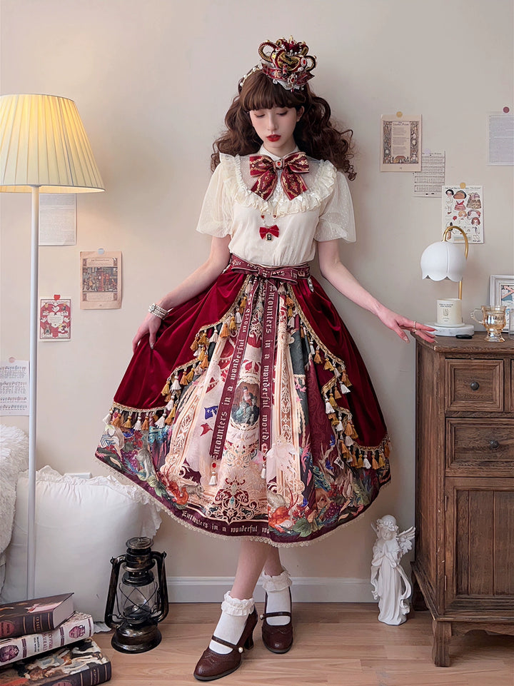 Miss Point~Kaleidoscope~Classical Lolita Shirt Dot Gauze Detachable Puff Sleeve Blouse Customized   