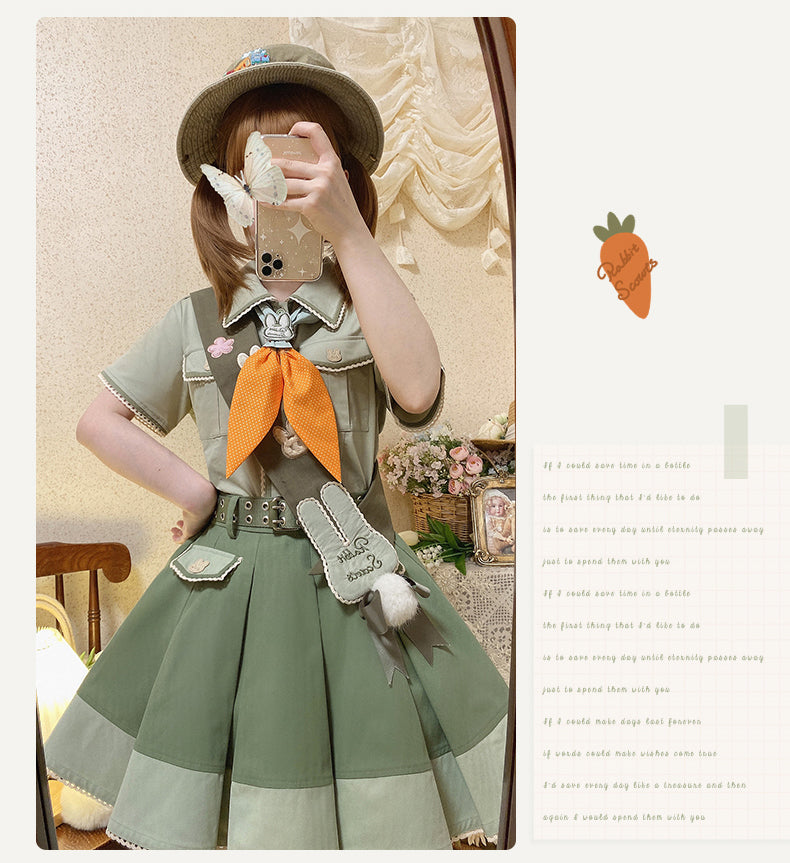 Piggy Bun - Bunny Trip - Ouji Lolita Cute Green Accessories