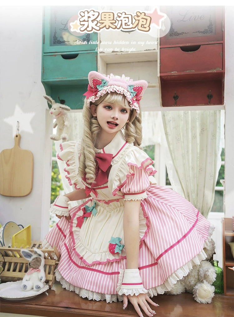 Sakurahime~Berry Bubble~Cute Lolita OP Dress Two Kawaii Styles   