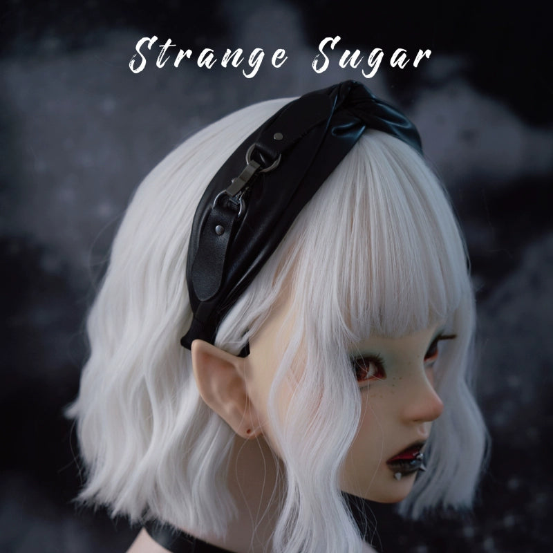 Strange Sugar~Gothic Lolita KC Faux Leather Pleated Lolita Hair Accessories 5  