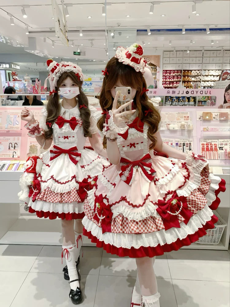 Berry Sweetheart - Sweet Lolita JSK Dress, Four Tiered Hem 44440:808033
