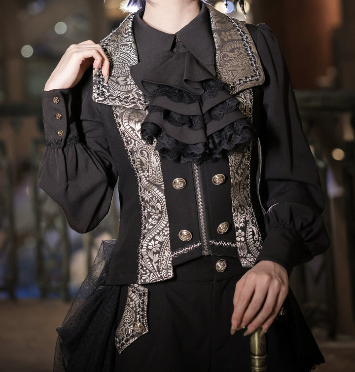 (BFM)Little Dipper~Oath of Chapter~Ouji Lolita Vest Prince Style Shorts Multicolors M black gun color vest 