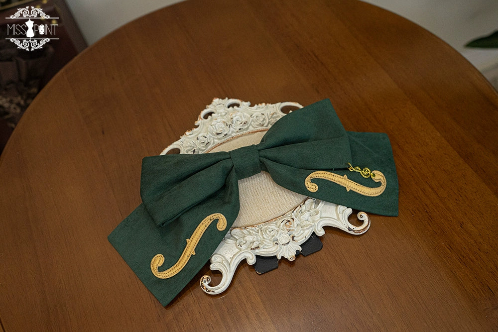 Miss Point - Golden Movement - Lolita Accessory Brooch Bow Tie KC Green Big Clip