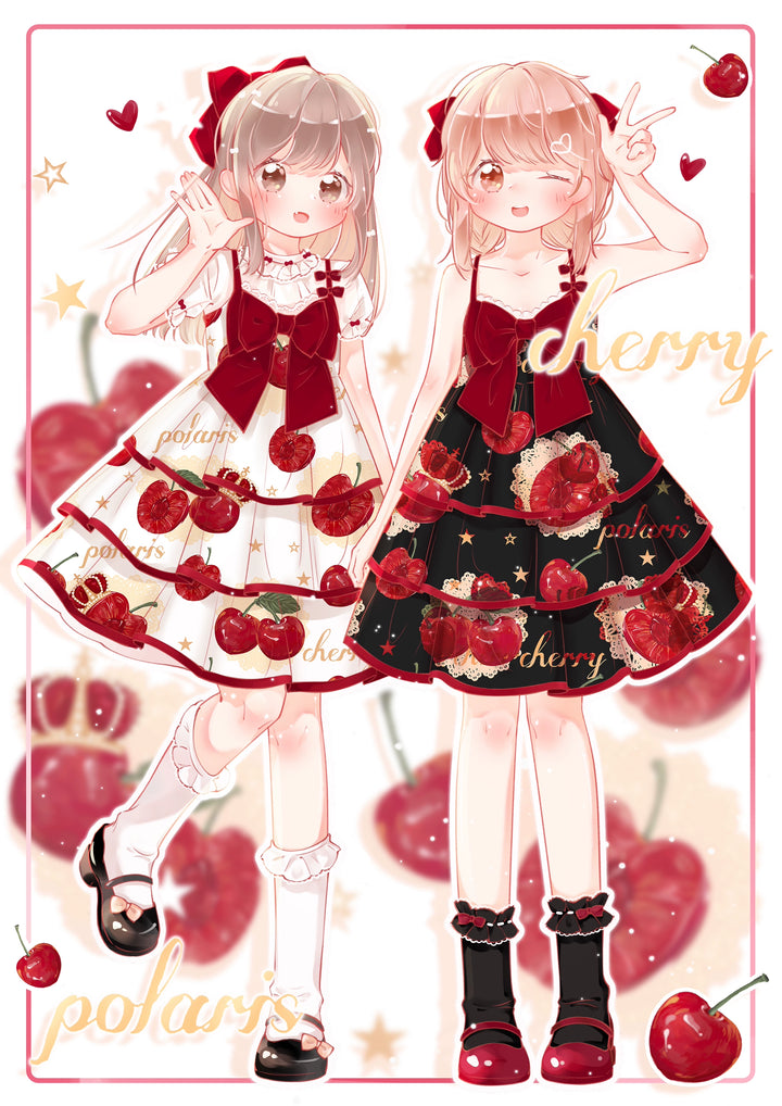 Polaris Lolita~Sweet Lolita Headdress Red Bow KC and Clips