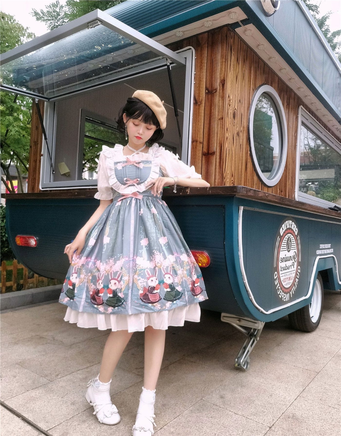 Niu Niu~Picnic bunny girl~Plus Size Sweet Lolita Dress   