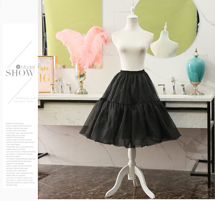 Manyiluo~Medium-length Extended Boneless Lolita Skirt Petticoat   