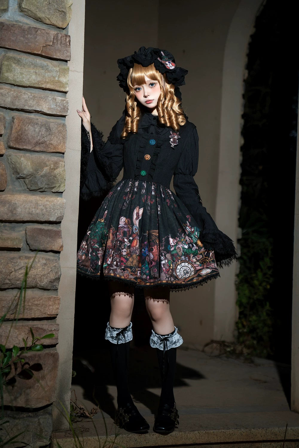 Frozen in time~Rabbit Kingdom~Gothic Lolita JSK Suit Printed Lolita Dress