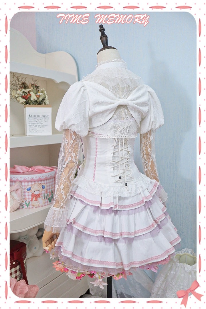 Time Memory~Petite Rose~Classic Lolita Bolero with Lace Sleeves